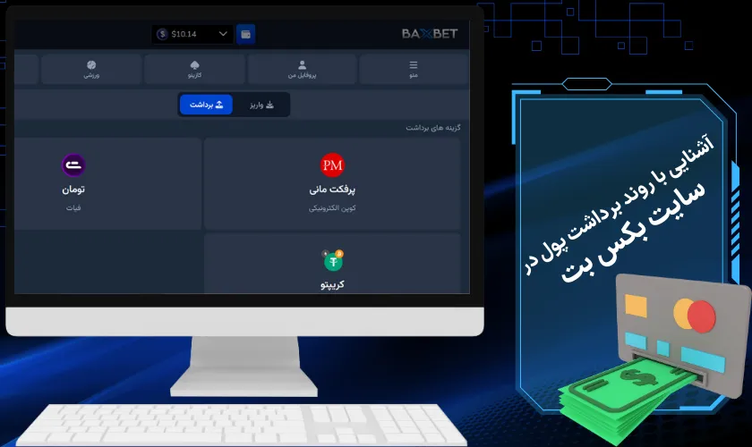 آشنایی با روند برداشت پول در سایت بکس بت