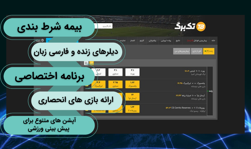 امکانات سایت تک برگ
