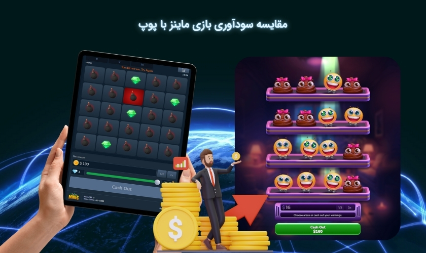 بررسی سودآوری بازی ماینز در برابر بازی پوپ
